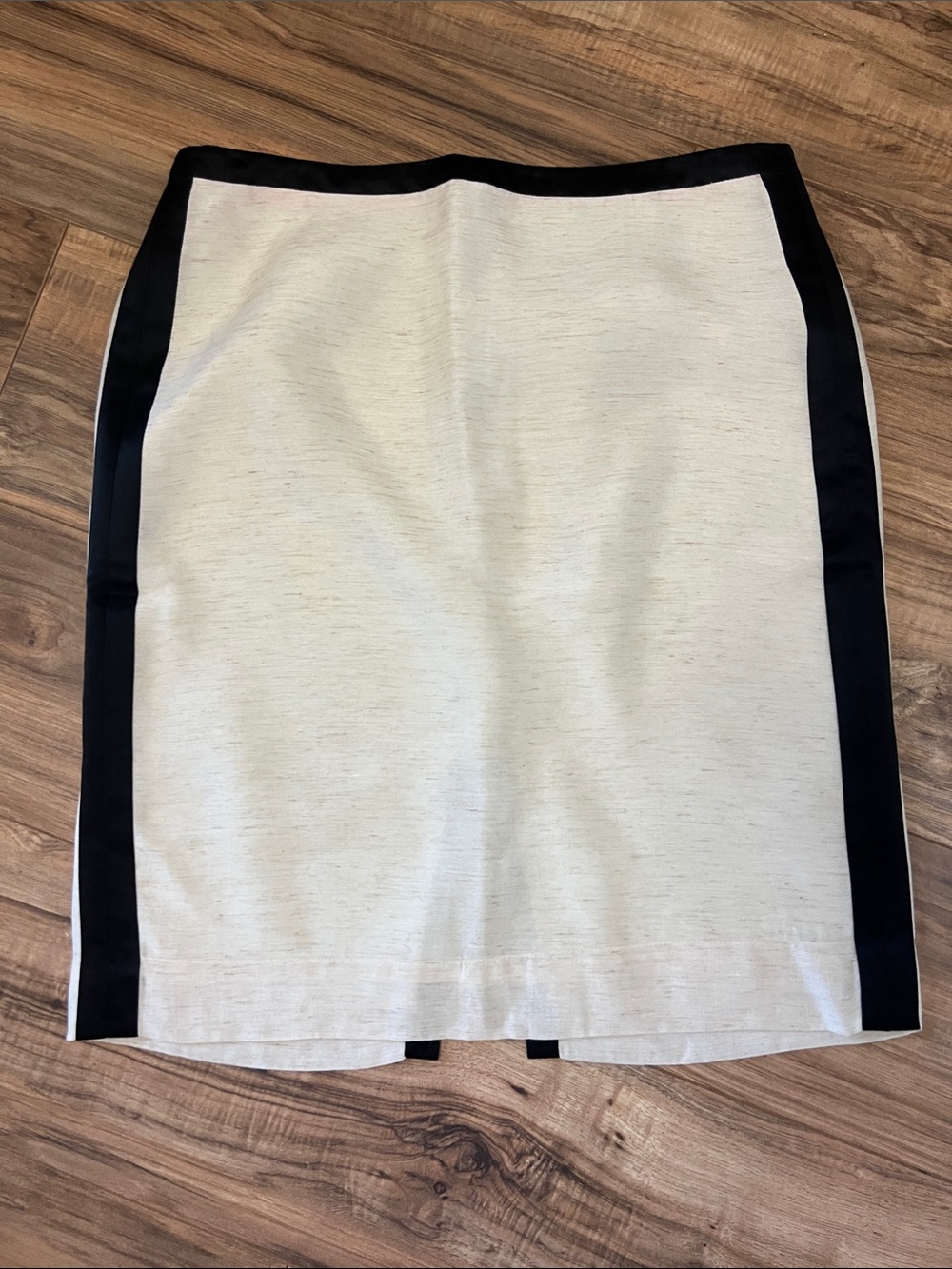 J. Crew Skirt Ivory Black Wool Blend The Pencil Colorblock Mid Rise Sz 10